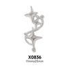 10Pcs 3D Star Alloy Rhinestone Nail Art Charms Gold/Silver Shiny Glitter Diamond Press on Nails Manicure DIY Decorations