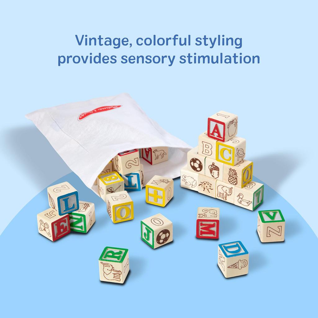 Melissa & Doug ABC 123 Wooden Blocks 1900