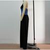 Halter Neck Sleeveless Stitching One-piece Wide-leg Pants Summer Ladies One-piece Casual Fashion Commuter Style
