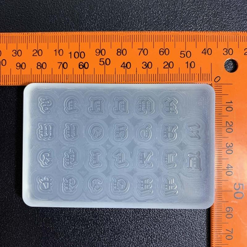 Gothic Style Alphabet Crystal Epoxy Mold Capital Letter Mold Goth Handmade Pendant Mold Creative-Jewelry Making Mold