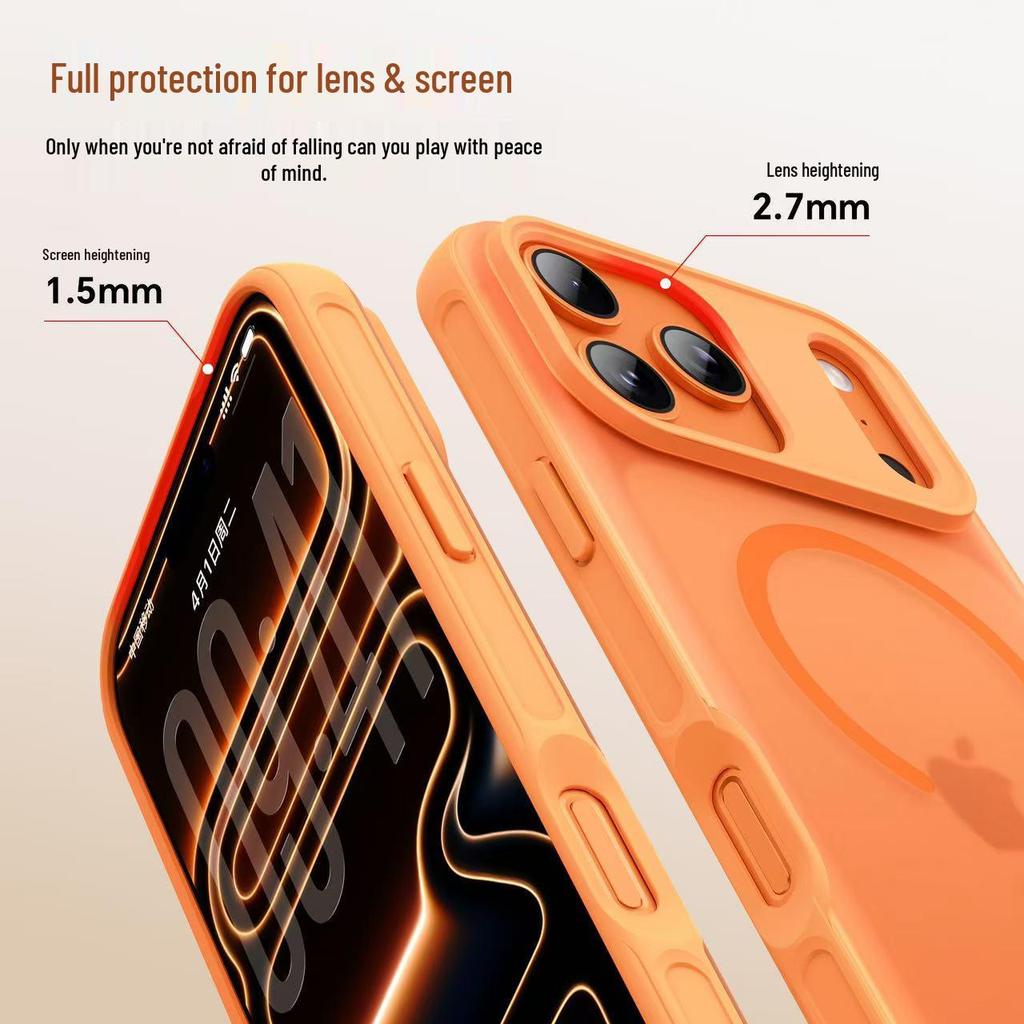 iPhone 17 Pro Magnetic Skin-Feel Case with Rotating Stand & Anti-Drop Protection (Compatible with Apple 16/15 Pro)