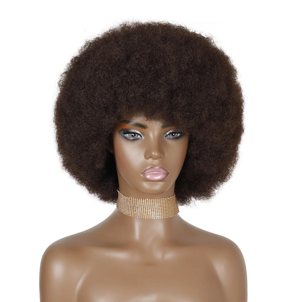 XINRAN Short Synthetic Wigs Afro Kinky Curly Wig for Women Available Black Natural Afro High Temperature Hair