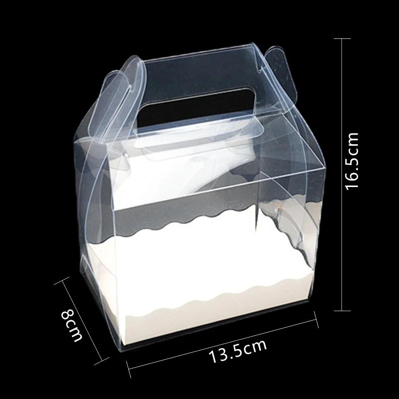 5pcs Swiss Roll Cake Box Packaging Beard Transparent Hand Towel Roll Mousse Wholesale Birthday Wedding Handmade Gift