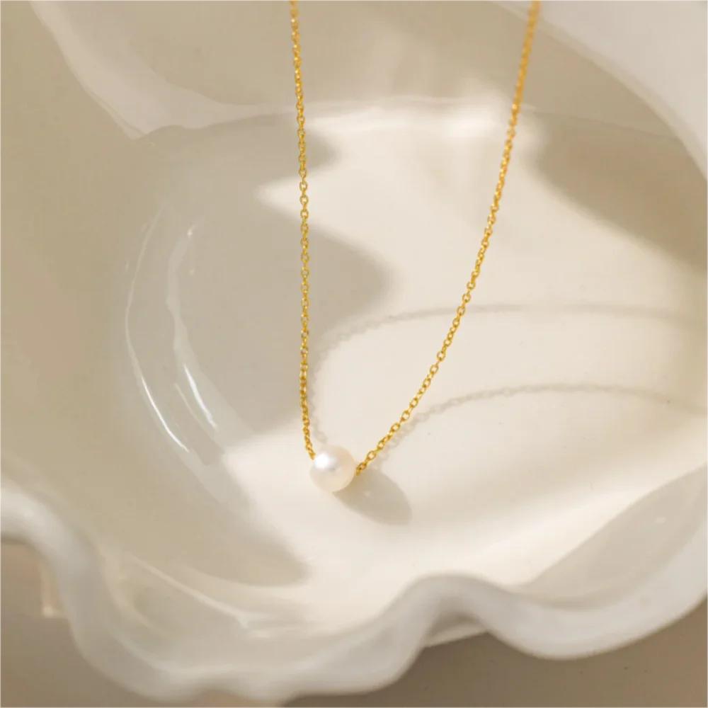 1/3PCS Imitation Pearl Charms Lariat Stainless Steel Jewelry Collarbone Chain Choker Adjustable Collar Necklace For Women