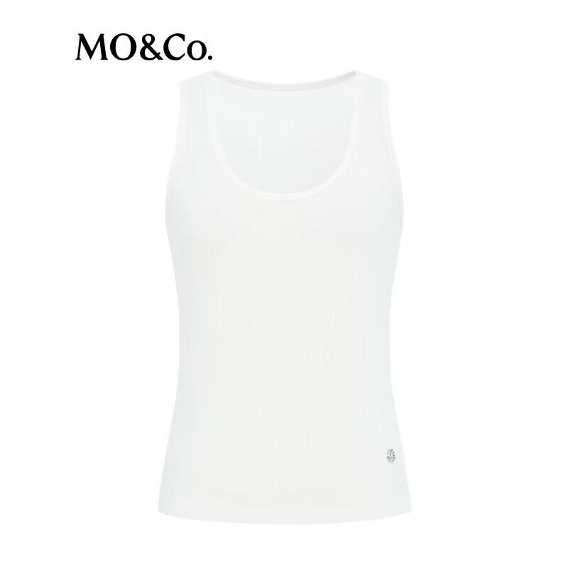 MO&Co. U-Neck Ribbed Lightweight Vest