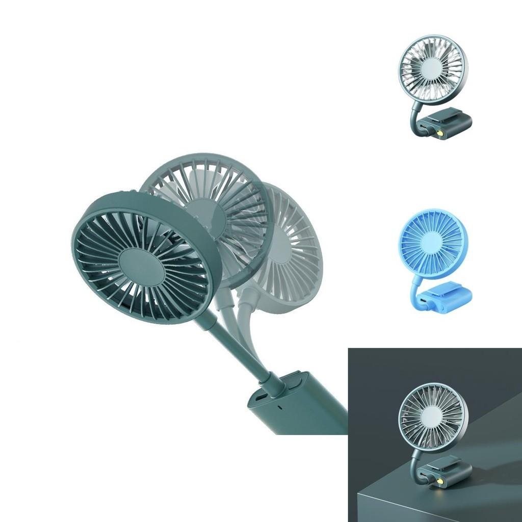 Mini Handheld Clip-on Fan With 3 Speed Levels Brushless Motor 1-3h Battery Life Cooling Function Green