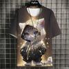 Sunset Ocean Pattern T-Shirt For Men Colorful Clouds 3D Print Tees Summer Casua
