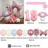 48pcs Cartoon Cute My Melody Bow Theme Foil Balloon 32 Inch Pink Number Set Children's 1-9th Birthday Party Decorative Toys
