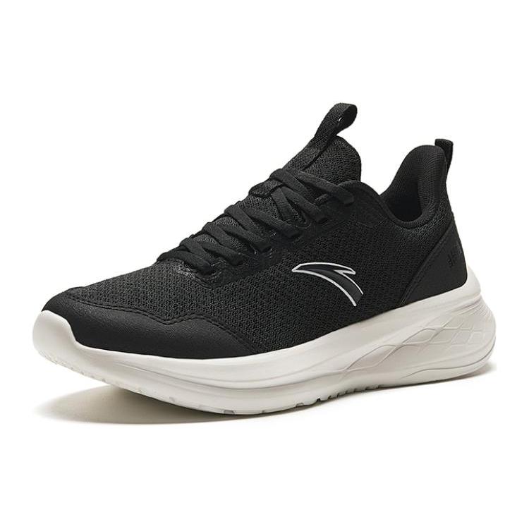 New Anta Running Collection Shock Absorbers Slip Resistant Low Top Casual Running Shoes Women's Black White 922425513-2
