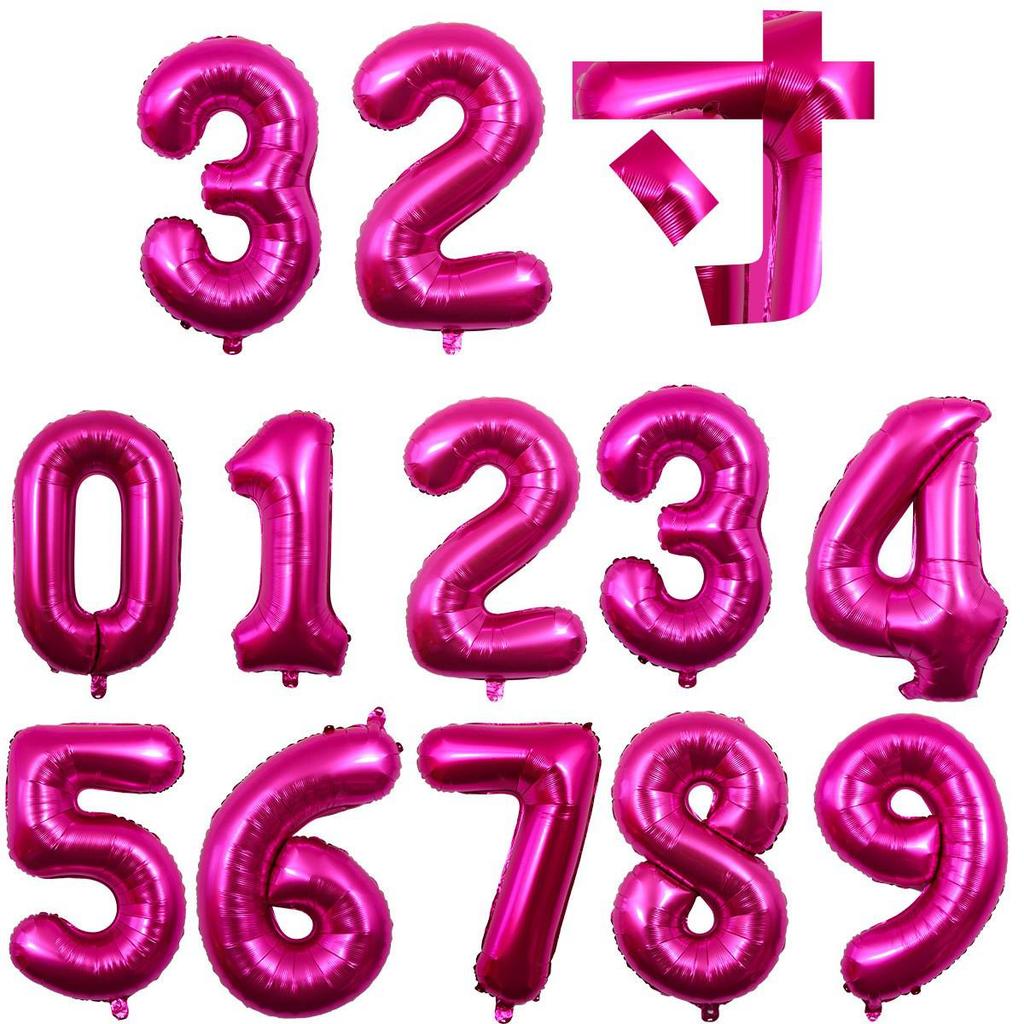 32-Inch Gradient Color Aluminum Foil Number Balloons - US Version
