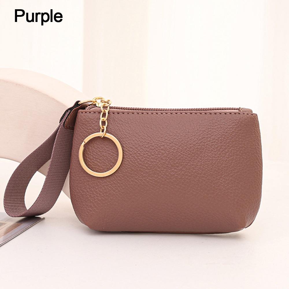 New Multifunctional Wallet Zipper Solid Color Clutch Bags PU Leather Coin Bag