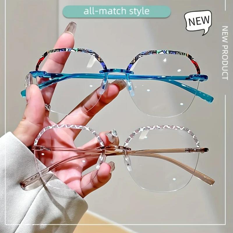 Vintage Runde Große Rahmen Lesebrille für Herren und Damen Retro Elegantes Blumenmuster Mode Alterssichtigkeit Brille Mode Brille