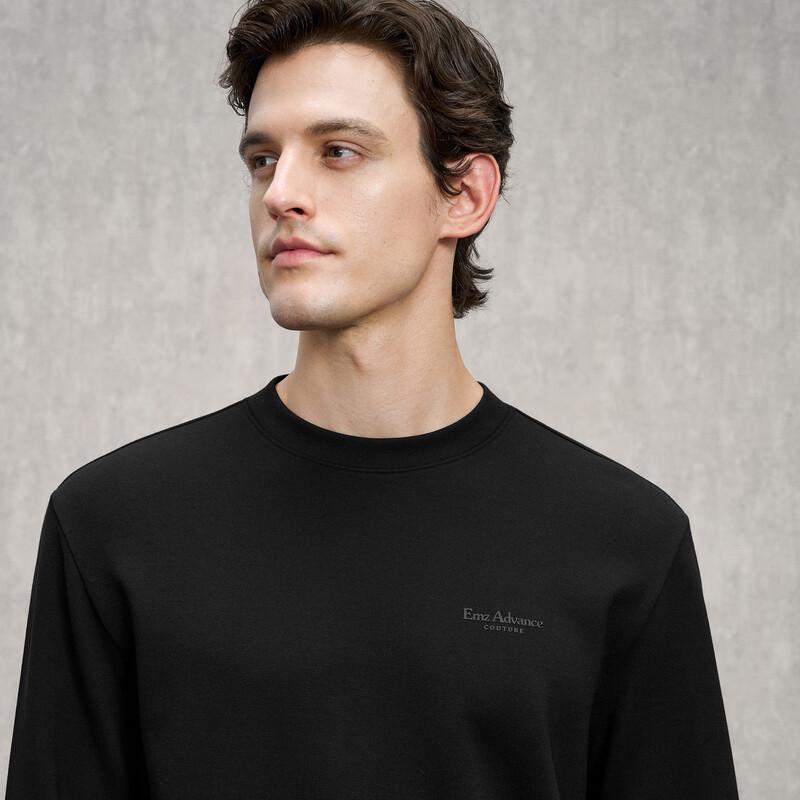 EMZ Men's Autumn/Winter Warm Crew Neck Plain Sweatshirt 9D7501536