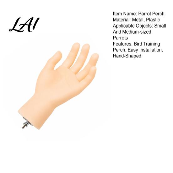 Hand Taming Bird Accessory Hand-Shaped Parrot Perch Realistic Stand with Screw Fastener Canary Interaction Cage Perch for Budgie Cockatiels,