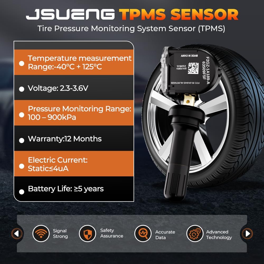 TPMS Sensor Ford, 4 Pack Tire Pressure Monitoring System Sensor Fit For Ford F150 F250 Flex Fusion Mustang, Lincoln MKX MKZ MKS MKT, 315Mhz Replaces