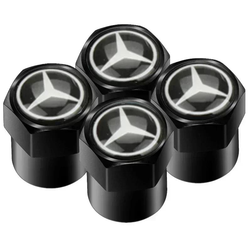 For Mercedes Benz 4pcs New Auto Emblem Cap Case For Mercedes Benz B/C/E/S Class A Class C200L GLC GLK CLA GLA W211 W203 W204 W124 AMG W202 W205