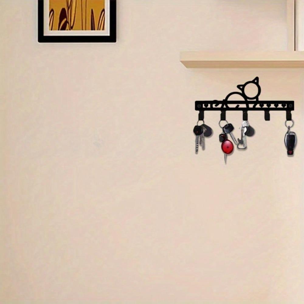 Creative Metal Key Hook Rack - Multifunctional Wall Organizer for Kitchen, Garage