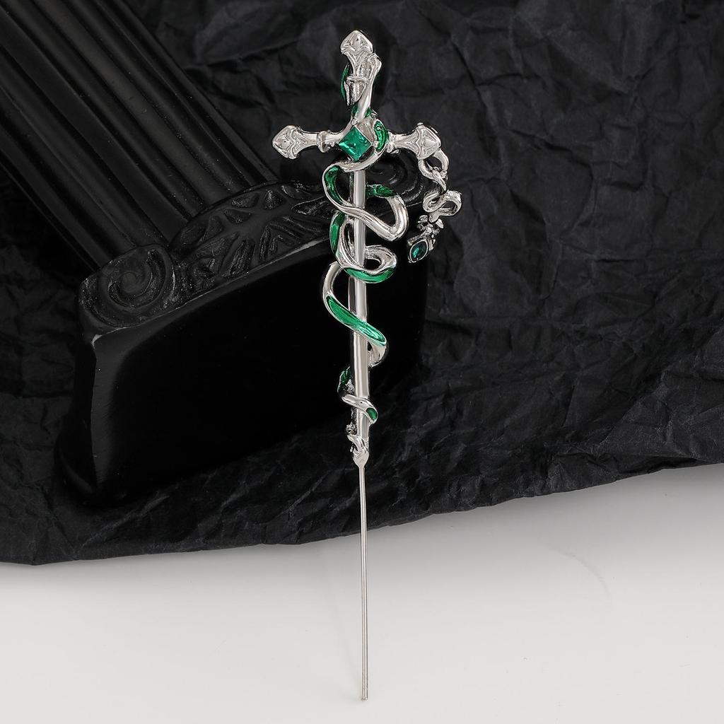 Exaggerated Punk Dark Style Snake Wrapped Ear Hook Puncture Earrings For Women