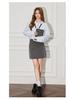 Women's Light Blue Korean Style Polo Collar Shirt Jacket - Spring Design, Loose Fit, Casual Long Sleeve Top