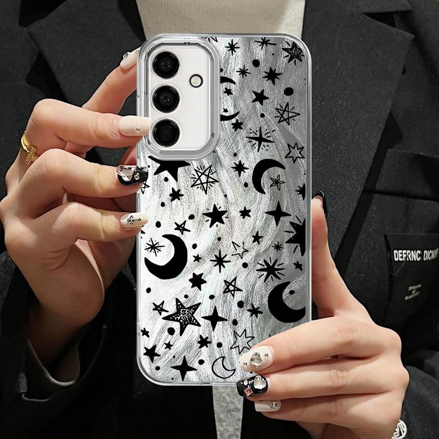 Phone Case for Samsung Galaxy A26 A55 A21s A23 A33 A34 A35 A36 A13 A14 A24 A51 A52 A15 A16 Soft Shell Line Moon Pattern
