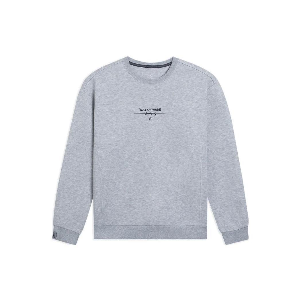 Li Ning Sweatshirts Men s Gray Crew Neck Thickened Regular AWDSC49-9 L