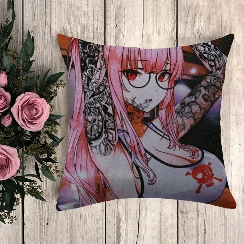 Anime Pillow Chainsaw Man Decorative Pillowcases  Sofa Cushions Cushion Cover  Pilow Cases Throw Pillows Fall Decor