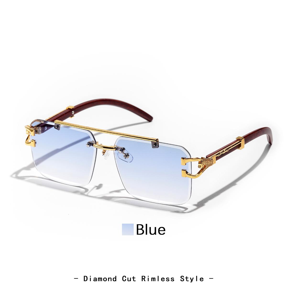 

Ruiao Безкаркасні Пілотні Люксовий Дизайнерський Бренд Квадратні Сонцезахисні Окуляри Зі Світловідбиваючими Лінзами UV400 Безкаркасні Окуляри для Чоловіків та Жінок