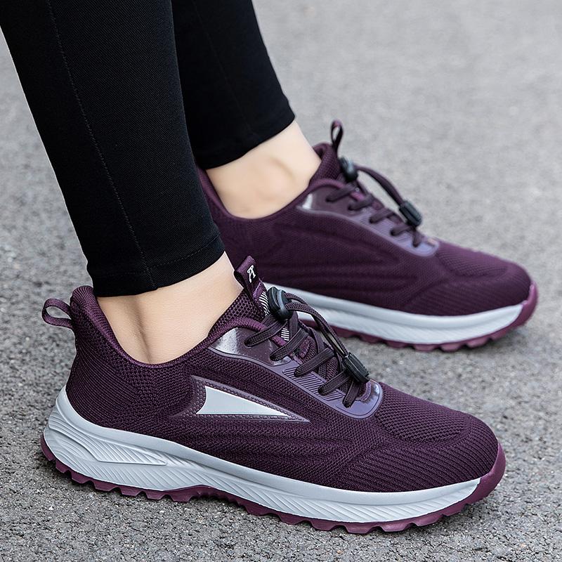 Brand Spring and Autumn Non-slip Lightweight Walking Shoes Casual Sports Breathable Mom Shoes