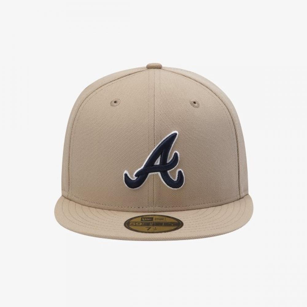 New Era Atlanta Braves Umriss Fitted Cap Kamel 15131692