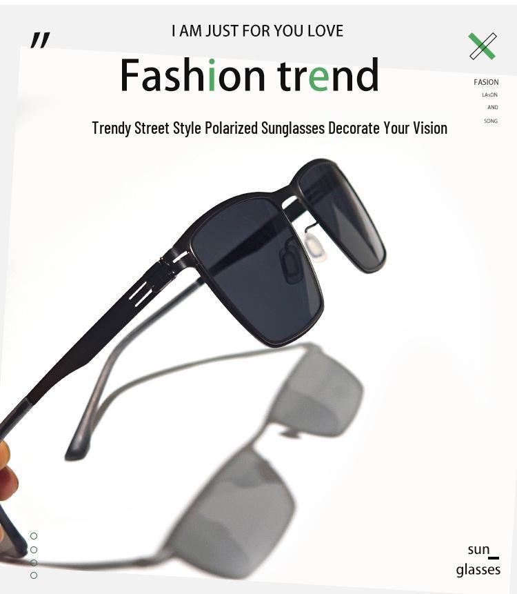 Unisex Trendy Large Frame Metal Sunglasses with High-End Style