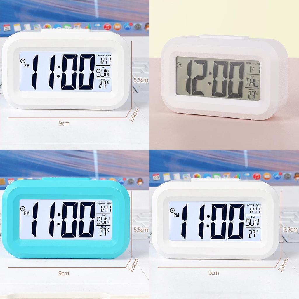 Cartoon Kids Mini Electronic Alarm Clock With Temperature Display Night Light For Childrens Room Decor