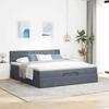 Enjoy restful nights with this Ottoman bed with mattress and LEDs in dark gray 160x200 cm velvet fabric
