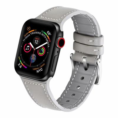 Genuine Leather Strap for Apple Watch 6 Band 44mm 40mm iWatch Band 38mm 42mm Silicone Belt Bracelet Apple Watch Serie 6 5 4 3 Se