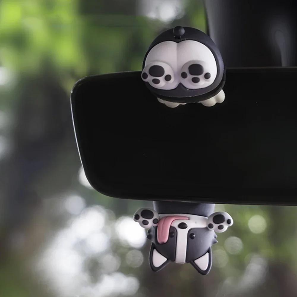 Car Pendant Cute Swinging Dog Auto Rearview Mirror Hanging Ornaments with Interior Decoraction Accessories for Girl Gifts