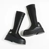 Fashion Trend 2024 Platform Long Boots for Women Round Toe Pu Quality Demi-season Spring Autumn Knee High Shaft Shoes Woman Work Hot Y2k