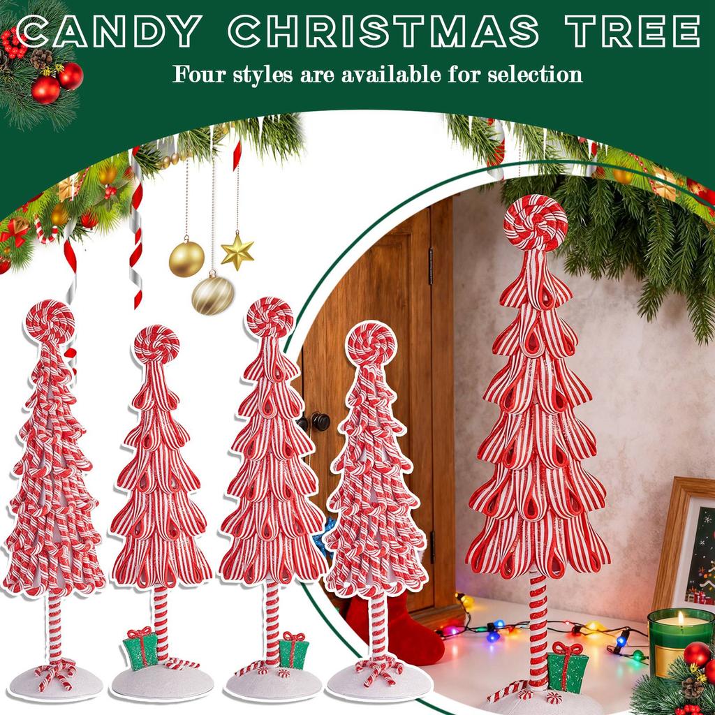 Christmas Candy Cane Tree Decorations: Handcrafted Soft Art For Festive Home & Holiday Display