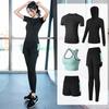Completo da Yoga Cinque Pezzi, Tuta da Allenamento da Donna, Felpa da Palestra, Tuta da Allenamento Modellante, Tuta da Corsa Elasticizzata ad Asciugatura Rapida da Donna