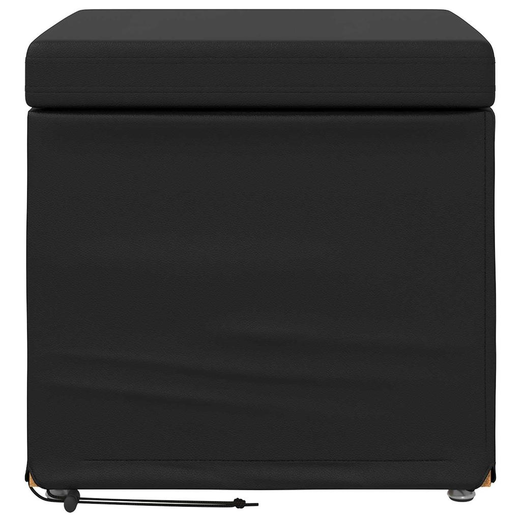 Stool Black 41 x 41 x 40 cm PU Leather and Engineered Wood