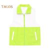 Volunteer Vest Bright Color-Blocked Design Lapel Sleeveless Zipper Placket Waistcoat Loose Fit Pockets Charity Uniform Group Vest