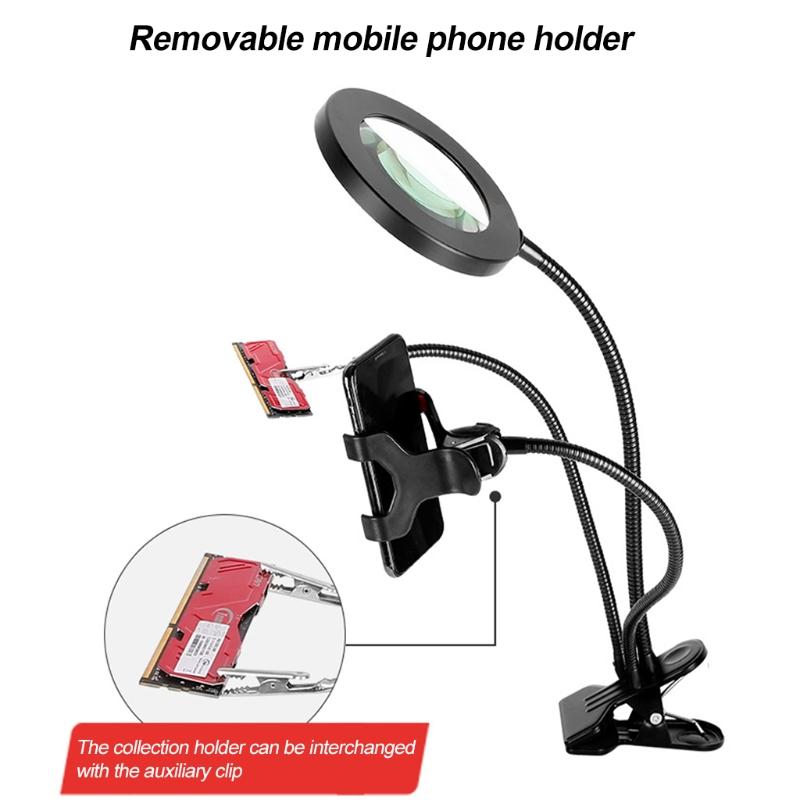 10X LED Magnifying Lamp 360°Flexible Adjustable Gooseneck Magnifier Light for Reading Craft Close Work