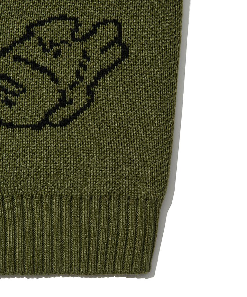 PEACE MAKER Teeth Knit Sweater (Avocado)