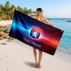 Lyon FC Custom Beach Towel, Personalized Name Text Print, Football Logo Soft Quick‑Dry Towel Holiday Gift