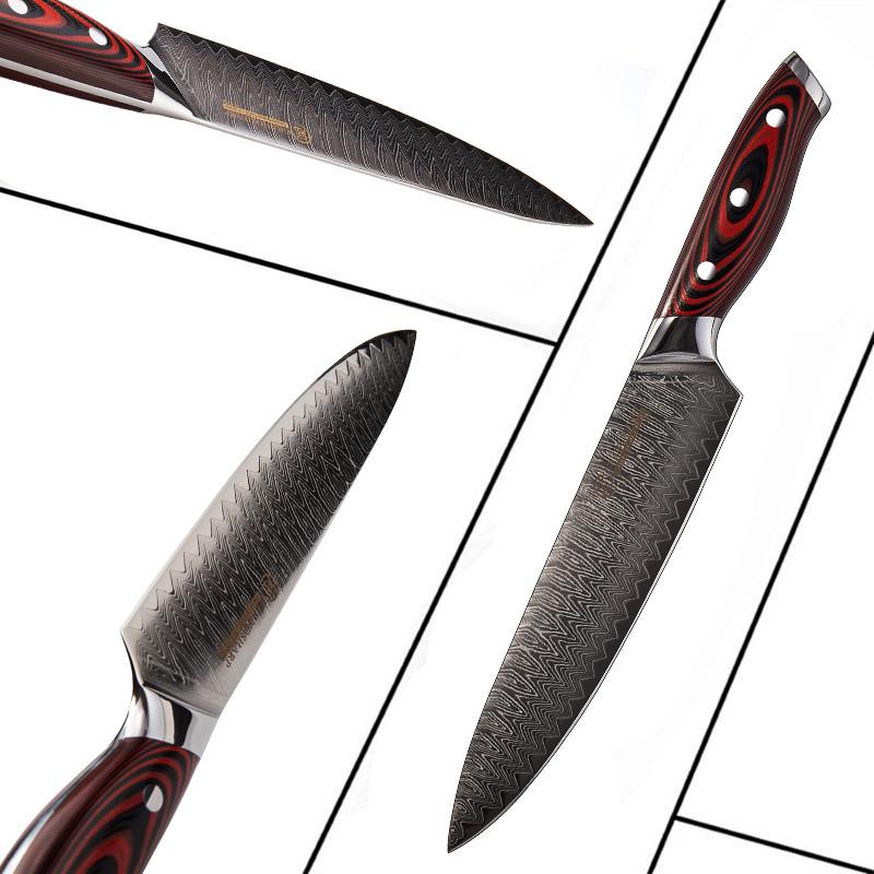 8'' Japanese Kitchen Knives 67 Layers Vg10 Damascus Steel Chef Knife Meat Vegetable Multi Cooking Tools Gift Box GRANDSHARP