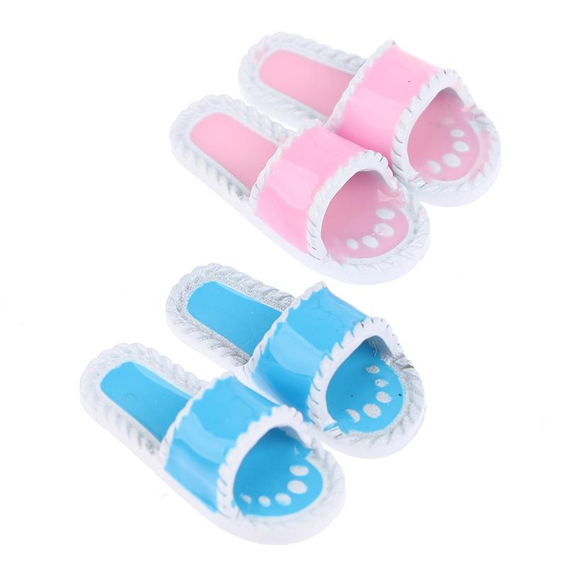 1/12 Scale Dollhouse Miniature Mini Slipper For Doll Shoes Accessories