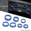 Air Condition Headlight 4WD Trailer Switch Knob Trim Ring For Ford F150 21+ Blue
