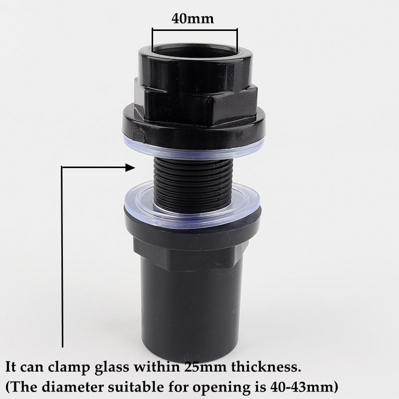 1pcs Avaliable 20-50mm PVC Pipe Fittings Aquarium Fish Tank Connector Overflow Thread Water Supply Accessories Joint