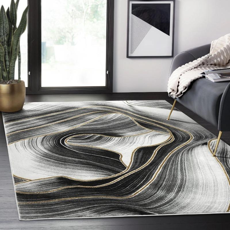 Geometric Abstract Style Carpet Soft and Carpet Living Room Sofa Coffee Table Pad Bedroom Balcony Carpet Dirt Resistant Fashion