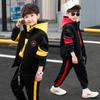 Boys Double-sided Velvet Sets Children Fashion Hooded Suit Kids Autumn Winter Jackets+Pants 3Pcs Outfits Teenager Casual Clothes