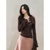 Yinhe Studio Korean Pink Knit Cardigan - Women's Fall 2026 Slimming High-End Design.