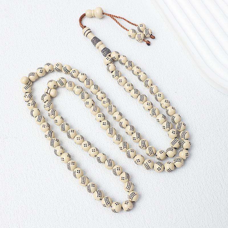Handmade 8mm 99-Bead Imitation Wood Tasbih - Islamic Prayer Rosary